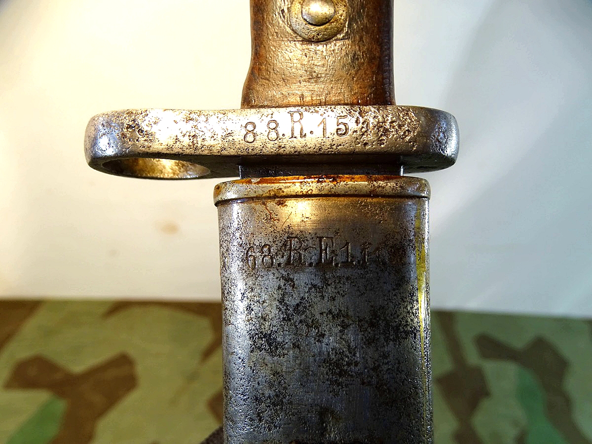 Seitengewehr 1871/84, kurz, deutsches Kaiserreich mit Laufring, Lederscheide, Koppelschuh, Weyersberg SG Seitengewehr 1871/84, kurz, deutsches Kaiserreich mit Laufring, Lederscheide, Koppelschuh, Weyersberg SG