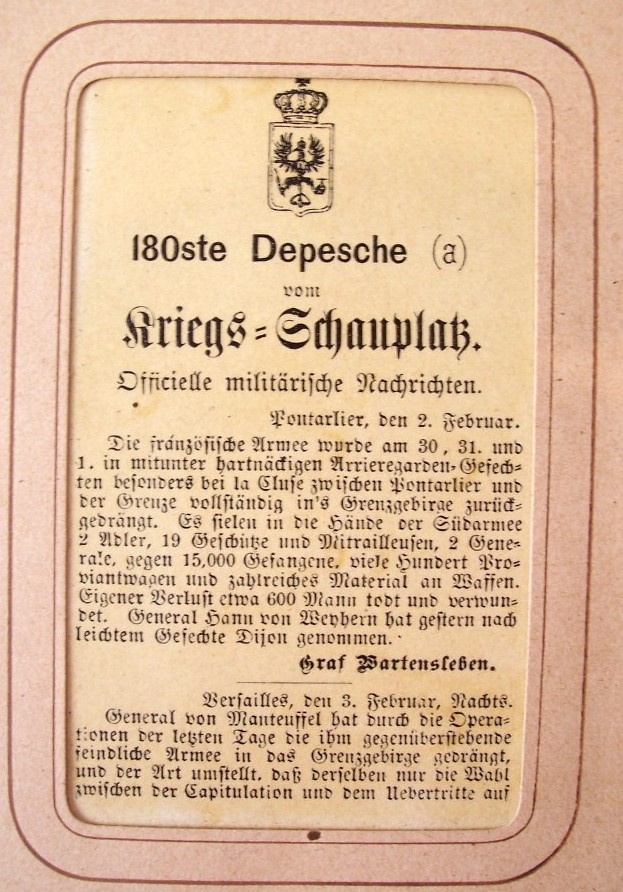1870 Album für Kriegsdepeschen ! Rarität !