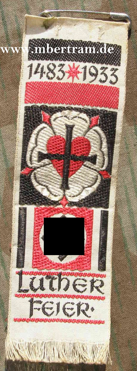 1483 1933 Lutherfeier, Seidenbündchen, bestickt