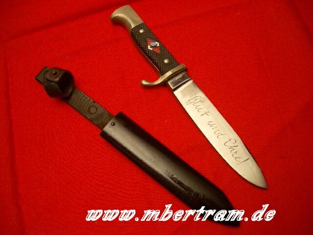 HJ Dolch. M. Scheide, Klinge m. Devise Blut und Ehre
