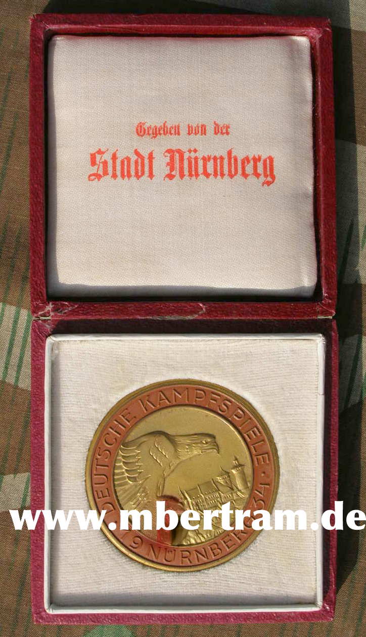 Medaille, Schatulle, Deutsche Kampfspiele 1934 Nürnberg