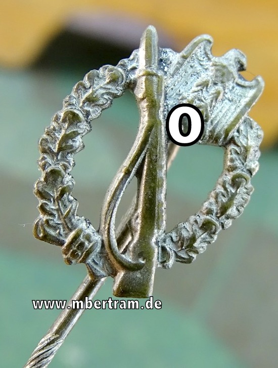 Infanteriesturmabzeichen in Silber -Miniatur, 16 mm, Buntmetallfertigung