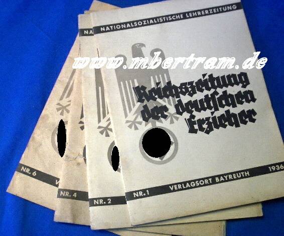 4 Stück Reichszeitung d. deutschen Erzieher, NS Lehrerbund