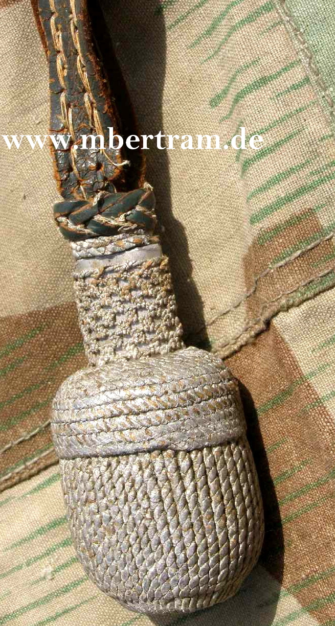 Wehrmacht, Leder Portepee für Offizierssäbel, getragen