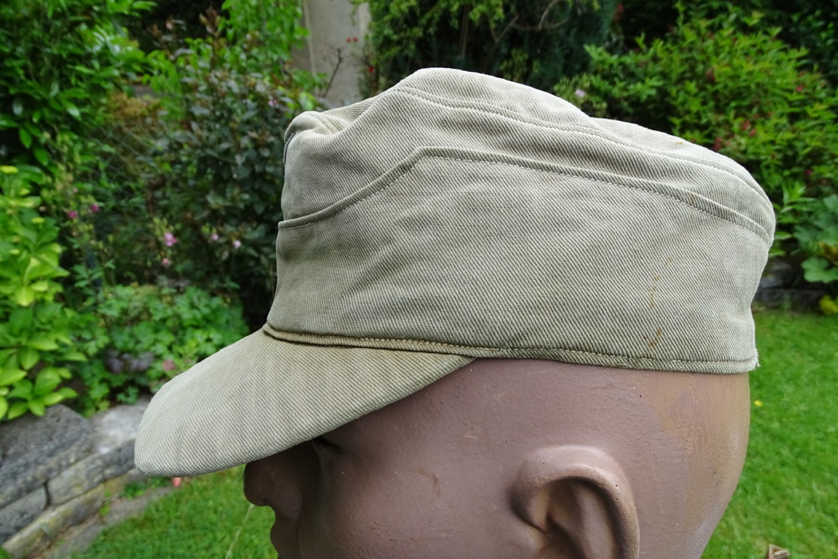 Tropenmütze 2. WK Wehrmacht, effektiert, seltene Variante mit beigem Futterstoff