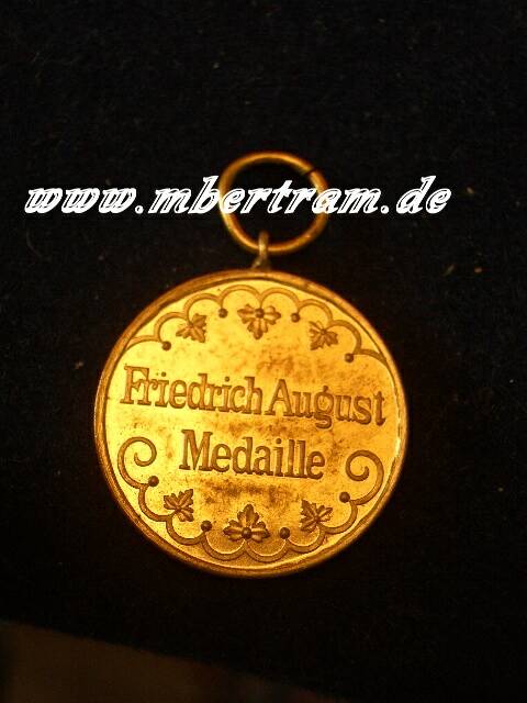 Friedrich August Medaille, Königreich Sachsen. Ohne Band