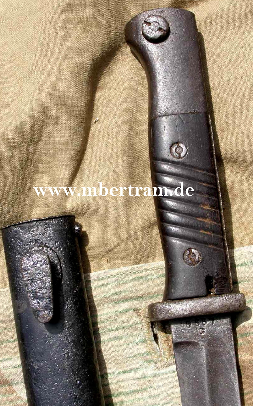SEITENGEWEHR 84/98 2. WK, Nrgl. 1938. Bakelitgr., Mundlos