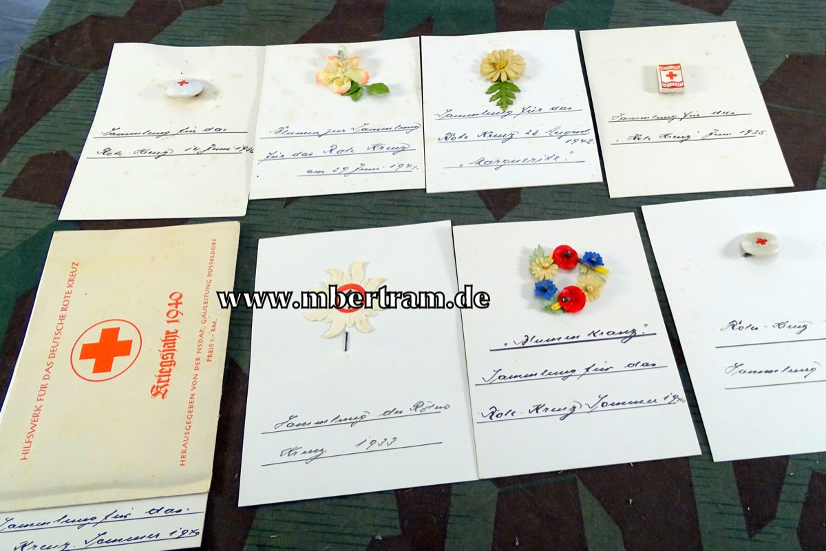 WHW - Reichsstrassensammlung Deutsches Rotes Kreuz: 8 versch. Abzeichen