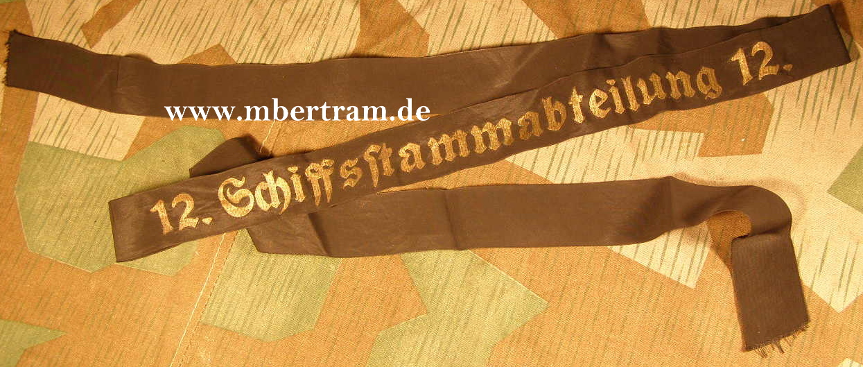 Mützenband Kriegsmarine "12. Schiffsstammabteilung "