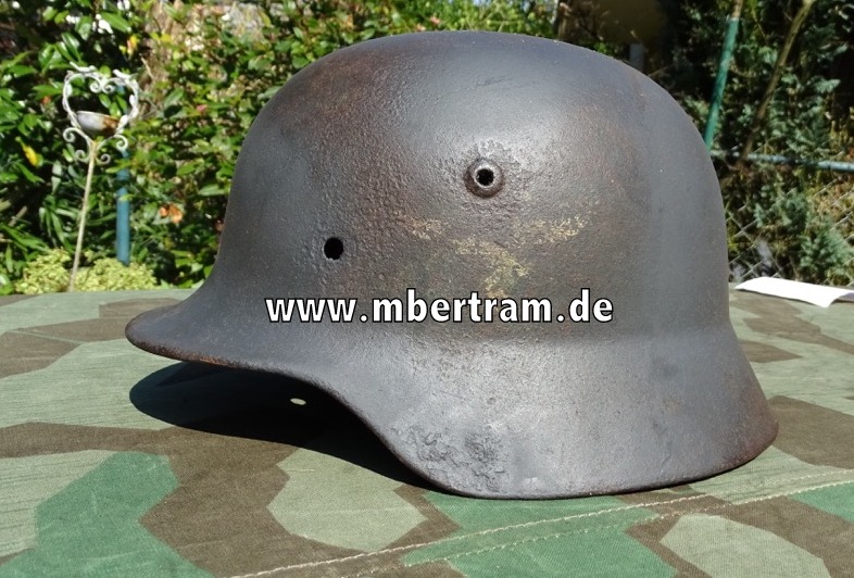 Helmglocke M 35 in blaugrau mit Luftwaffenadler, Innen vernarbt