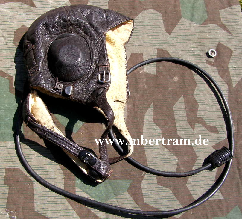 Luftwaffe Fliegerkopfhaube Lkp W 101, braunes Leder