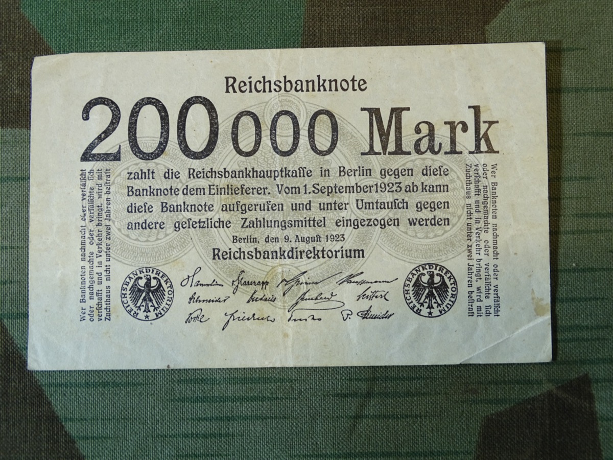 200.000 Reichsmark,  Original Geldschein goldene 20 `er Jahre und Inflationszeit... 