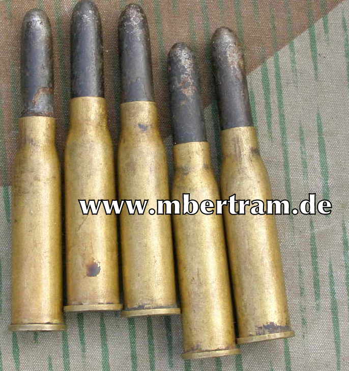 5 Dekopatronen 8x50 Steyr M 95, Baujahr 1922
