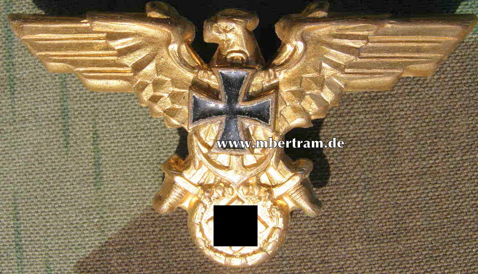 NS Marinebund Mützenadler Aluminium vergoldet