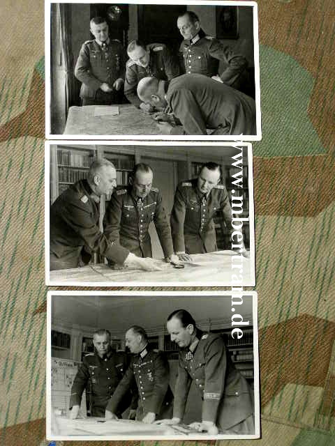 3 Fotos, Gen.Fm. Model, 2 RK Träger, 1 DK Gold Träger, 1943