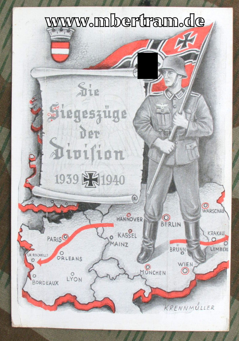 Die Siegeszüge der Division 1939-40. Feldpostkarte