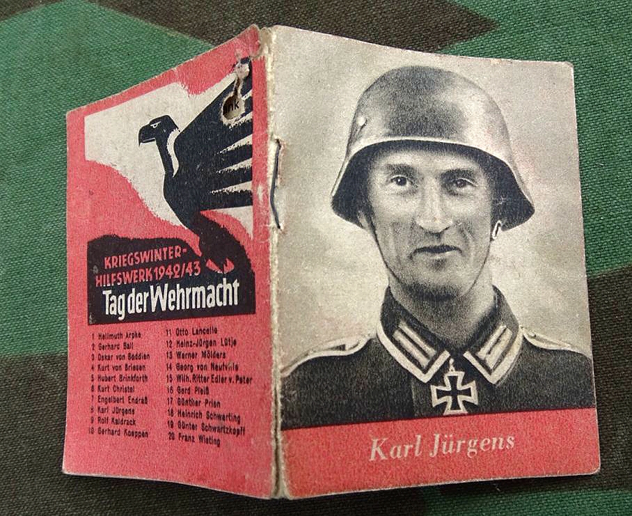 WHW Reichsstrassensammlung Büchlein " Helden d.Wehrmacht. Ritterkreuzträger Karl Jürgens "