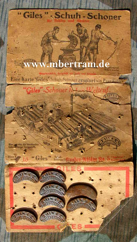 1. u 2. WK: 8 Giles Schuhschoner, Sohlen u. Absatzeisen