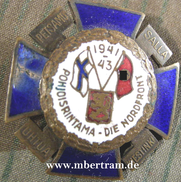 Nordfront Kreuz 1941 - 1943 blau/weiß emailliert