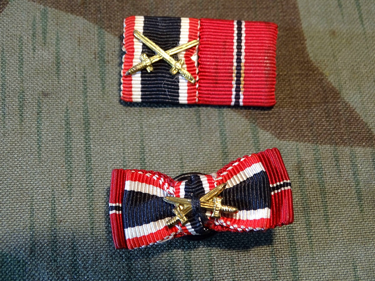 2er Bandspange und dazu passende Bandschleife KvK, Ostmedaille