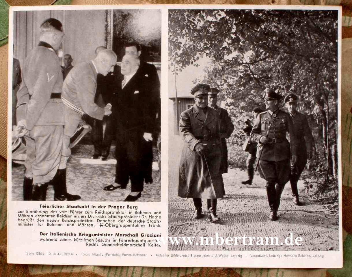 Dr.Hacha, Dr. Frick, SS-O.Gr.Führer Dr. Frank 10.1943