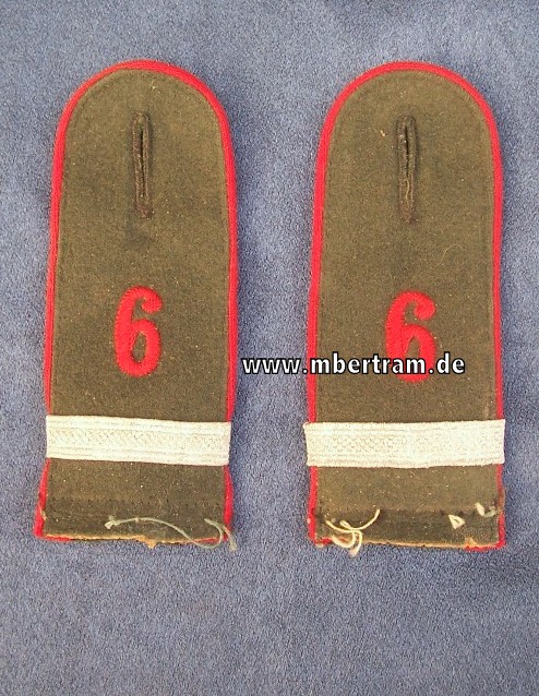 Paar Wehrmacht Mannschaft Schulterklappen Artillerie Rgt. 6