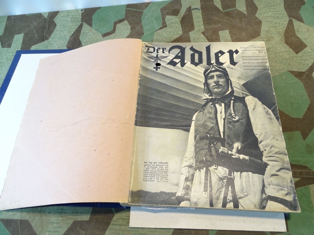 Sammelband Luftwaffen Zeitschrift der Adler 1939, gebunden, mit erneurtem Einband, 21 Hefte