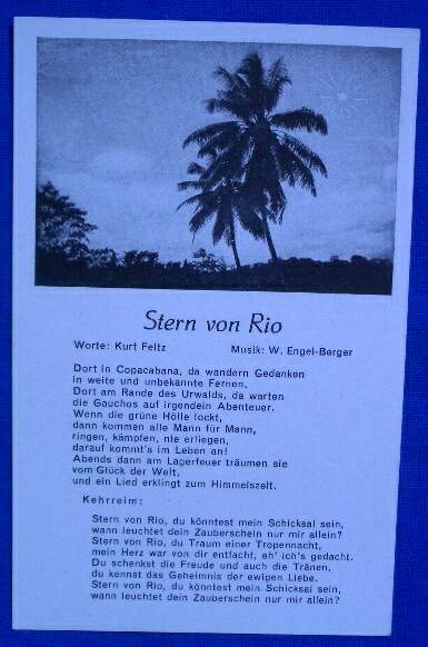 Soldatenlieder Postkarte "Stern von Rio", ungelaufen