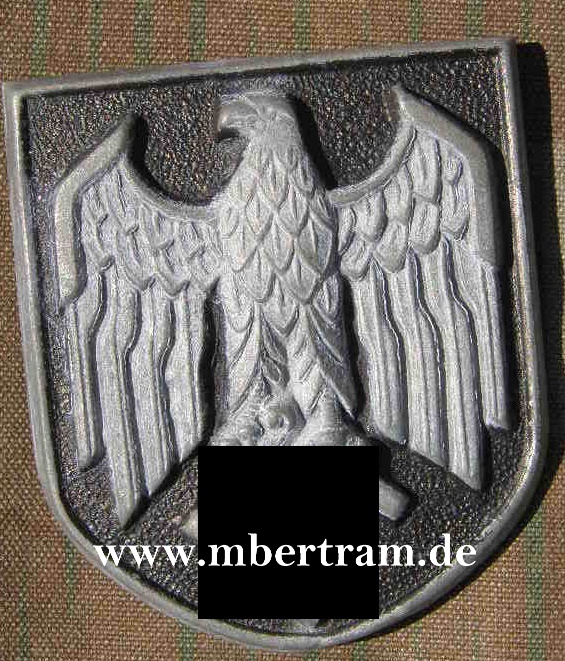 Afrikakorps Adler Wappenschild für Tropenhelm, Feinzink