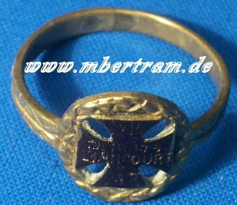 Patriotischer Fingerring "24.11.1914 Inf.Rgt.138 / Lancourt"