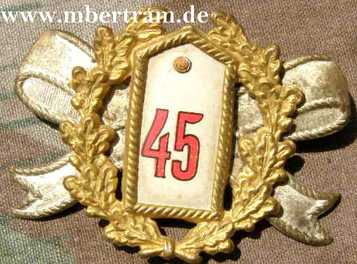 Regimentsabzeichen Infanterie Rgt. 45, 1. Weltkrieg.