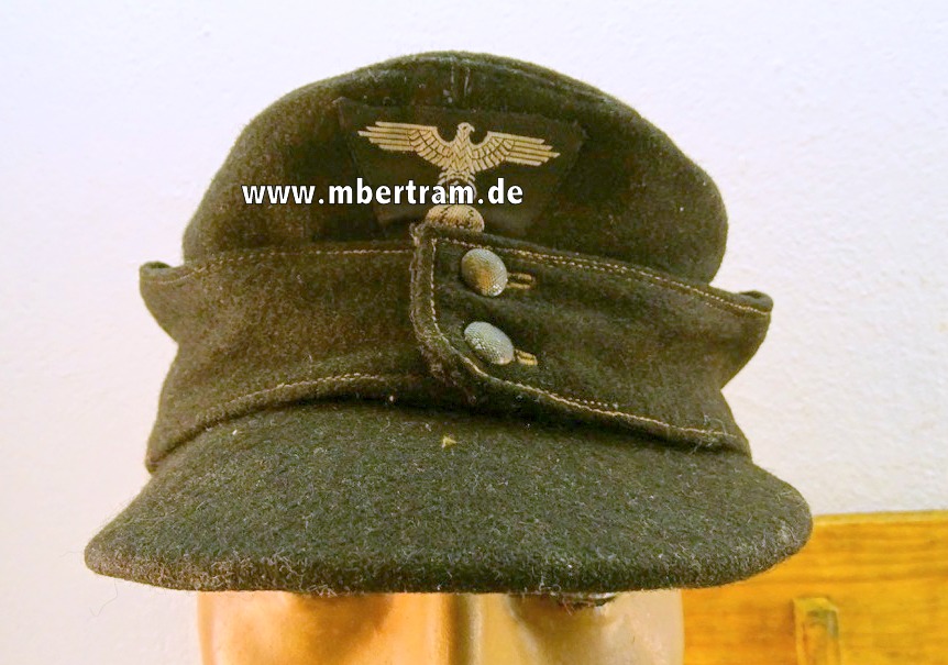 Waffen-SS schwarze Panzer Einheitsfeldmütze M 43 für Mannschaften , Grosse Grösse , Top Erhaltung