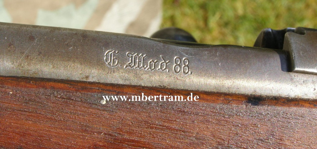 10238-18 Deko Gewehr 88, Hst.: Amberg 1889, Deutsches Visier