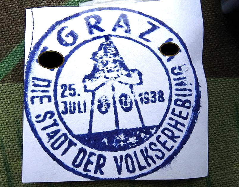 Replik: 1 Stempel "Graz 1938 " 3. Reich 