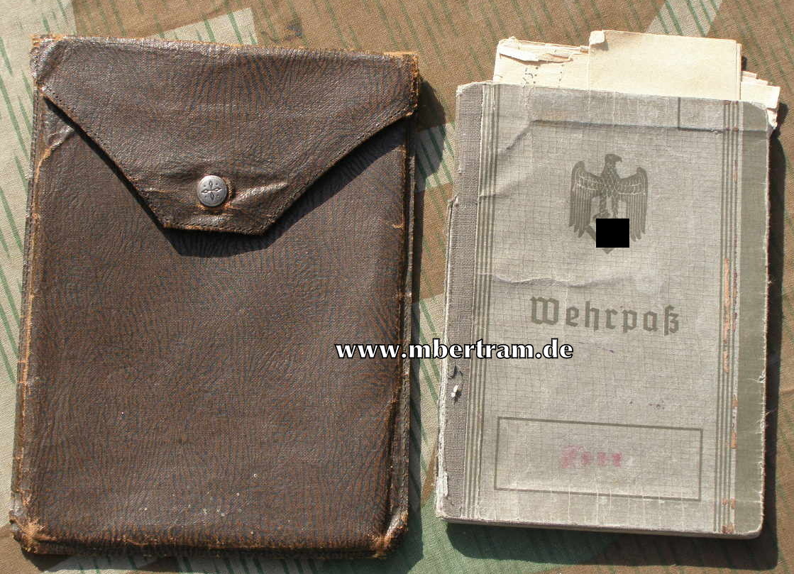 Soldaten Brieftasche, Wehrpass, Stam. Bat. Art. Ers. Abt. 6