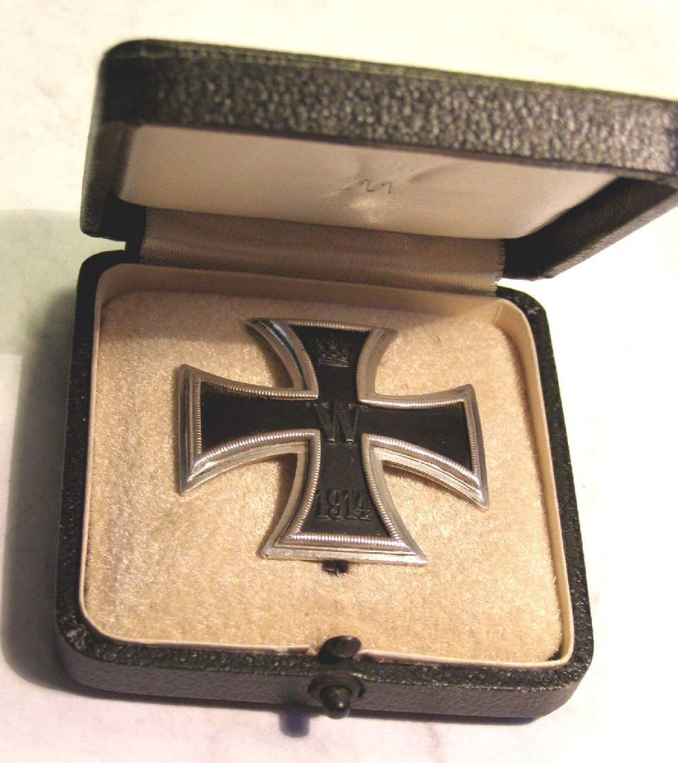 EK 1. Klasse 1914, Verleihungsschatulle, Silberstempel " 800"