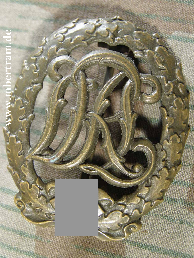 REICHSSPORTABZEICHEN DRL IN BRONZE, MIT HK