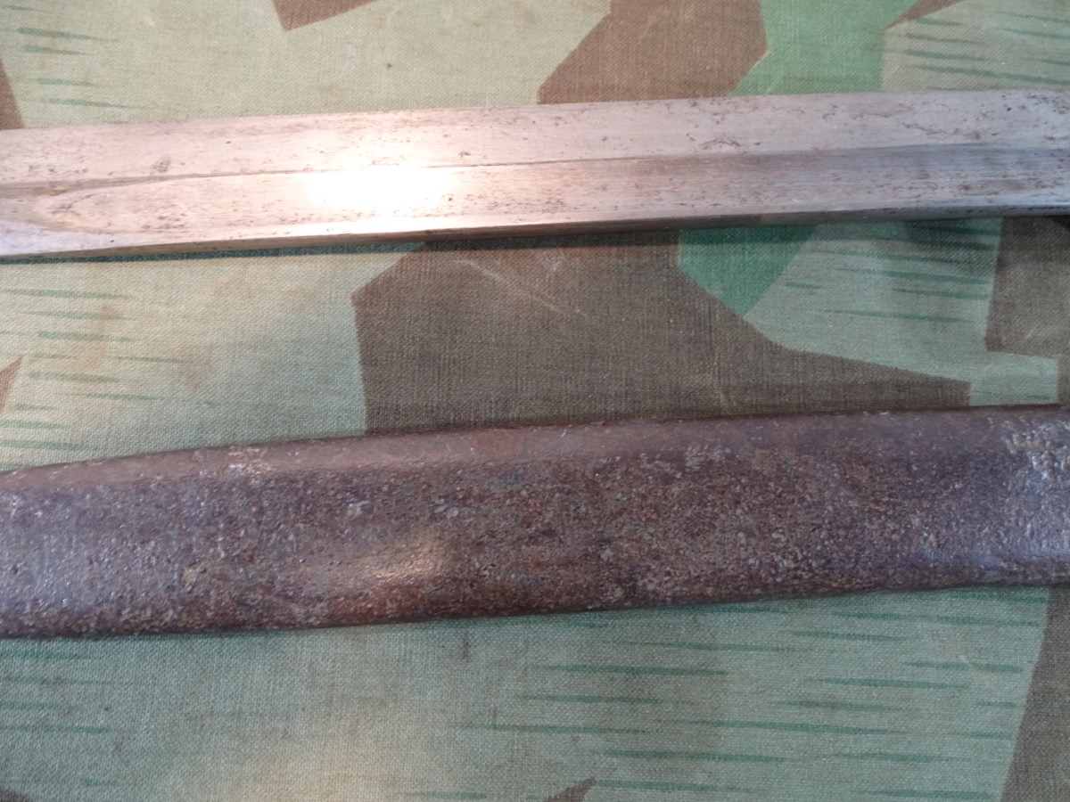 Ersatz- bzw. Notbajonett 88 /98, deutsches Reich, Haken an Scheide fehlt Ersatz- bzw. Notbajonett 88 /98, deutsches Reich, Haken an Scheide fehlt
