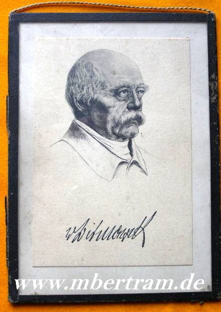 1. Weltkrieg Foto-Portraitpostkarte von Bismarck. Gerahmt.