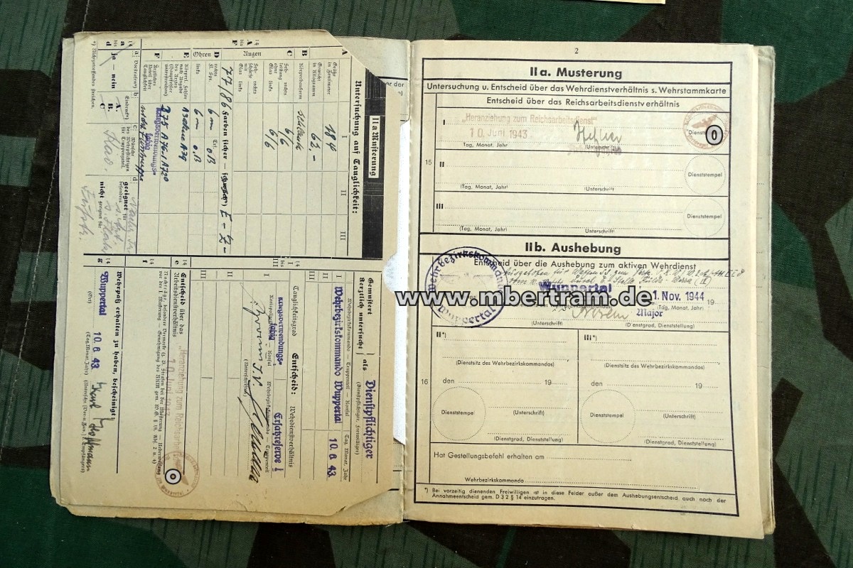 Wehrstammbuch Karl H. SS Polizei Panzer Abwehr Abteilung 2. Kompanie 1944/45