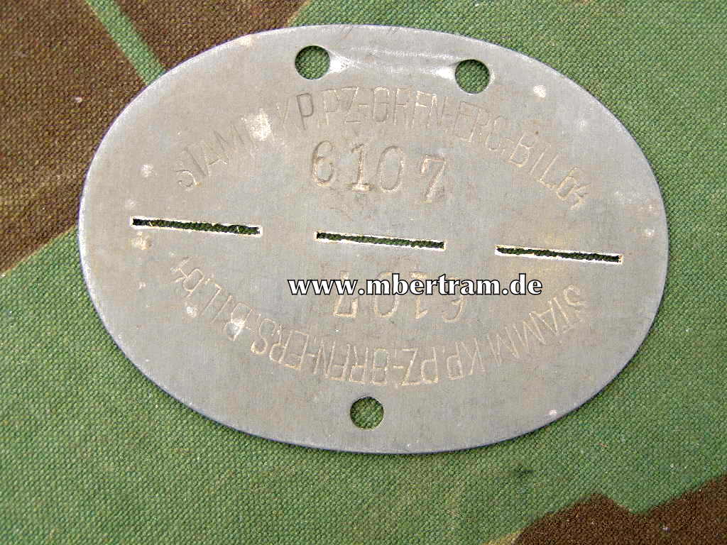 E- Marke :"STAMM KP. PZ. GREN. ERS.BTL. 64- WUPPERTAL"