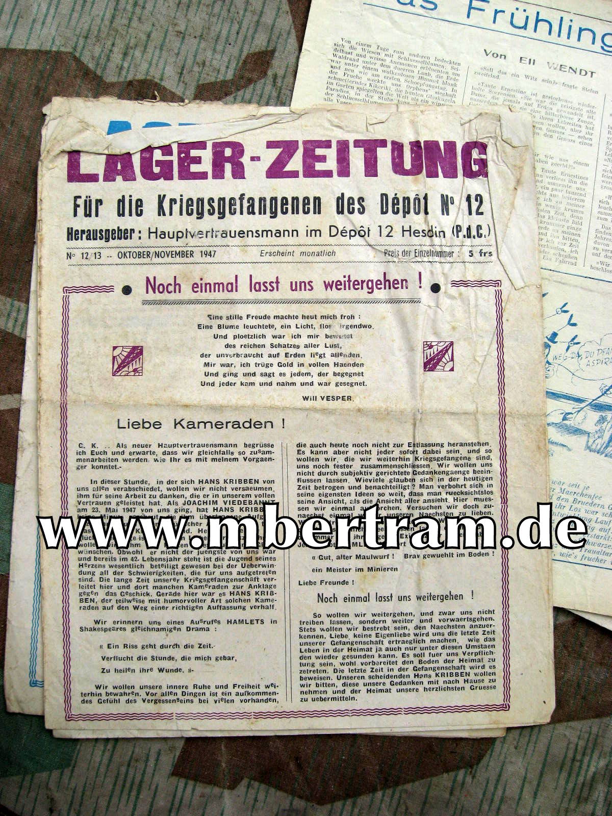 12982-5 Kriegsgefangenen Zeitung, Depot No. 12, Hesdin 1946/47/48