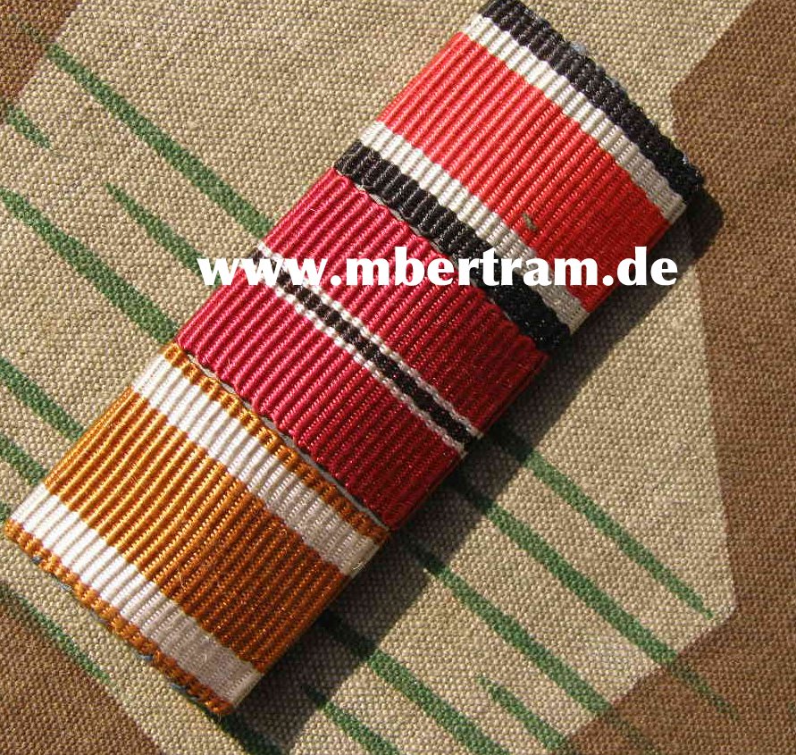 3er Bandspange:EK 2 1939, Ostmed., Schutzwall Abz.
