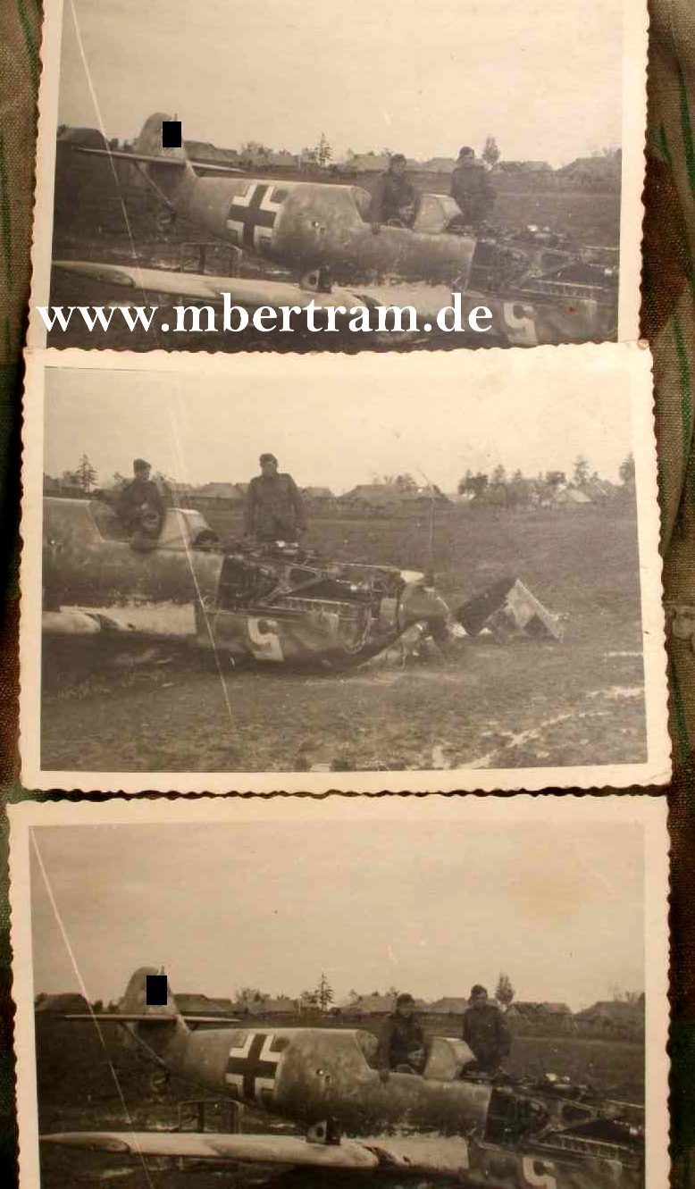3 Fotos - Notgelandete Me 109
