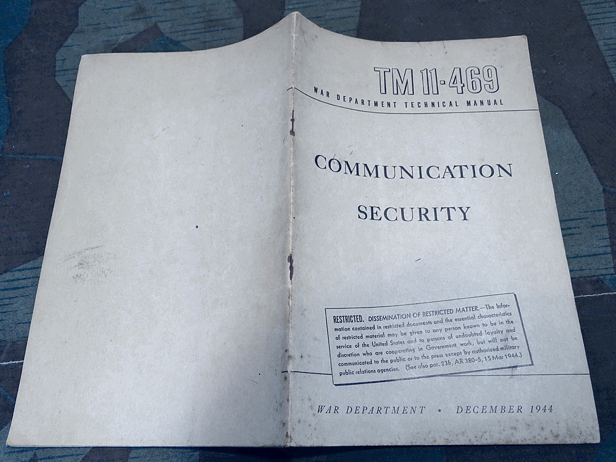 Department of the Army Field Manual FM 11-469, Communication Security 1944