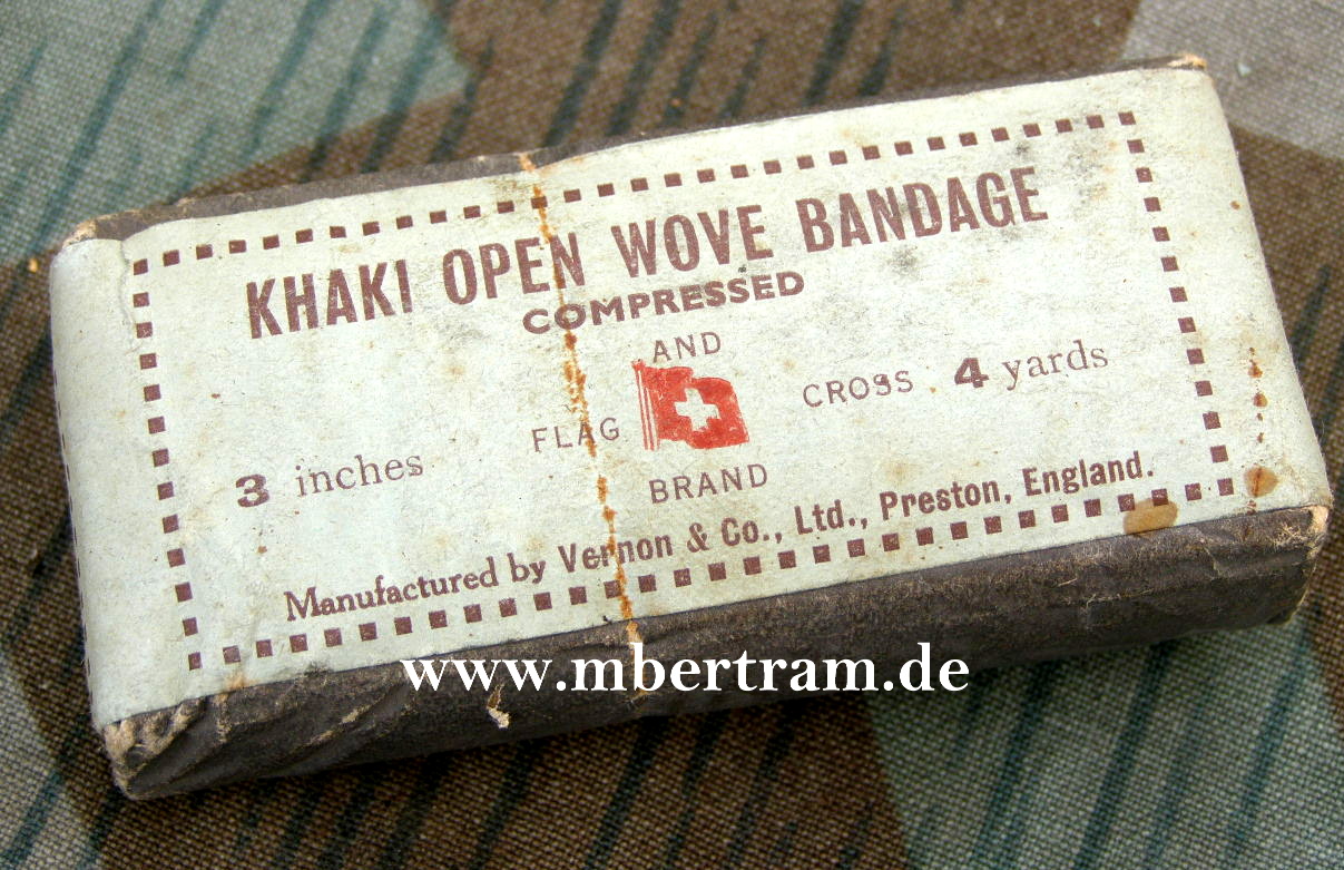 Englischer Verband, Khaki open wove Bandage um 1940.