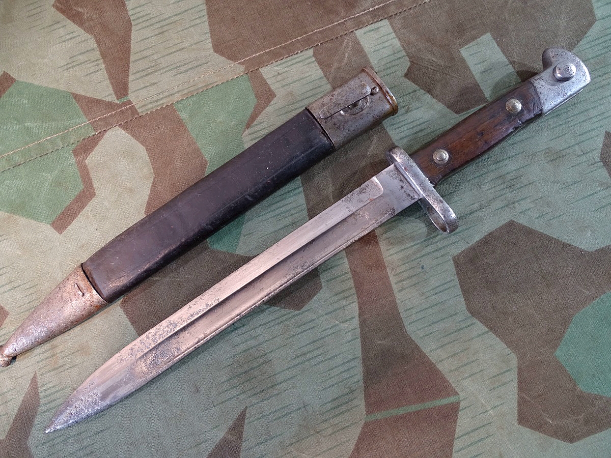 Seitengewehr 1871/84, kurz,  deutsches Kaiserreich mit Laufring, Lederscheide, Koppelschuh, Weyersberg SG