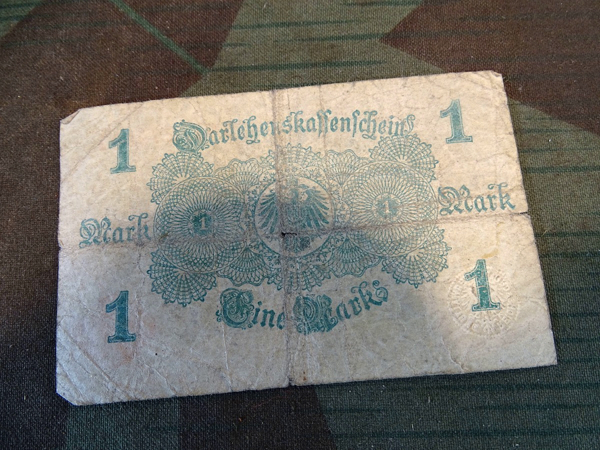 Darlehnskassenschein über 1 Reichsmark, goldene 20 `er Jahre und Inflationszeit... 