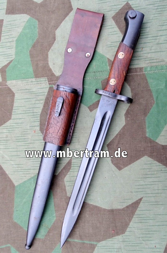Yugoslavisches  K 98 M. 1924 Mauser Bajonett Preduzece 44, Koppelschuh, nrgl. 