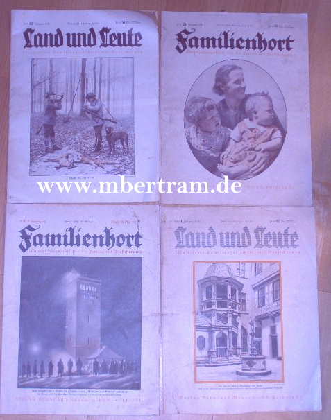 4 Zeitschriften Land u. Leute und Familienhort 1935/1936